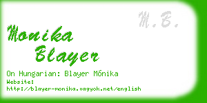 monika blayer business card